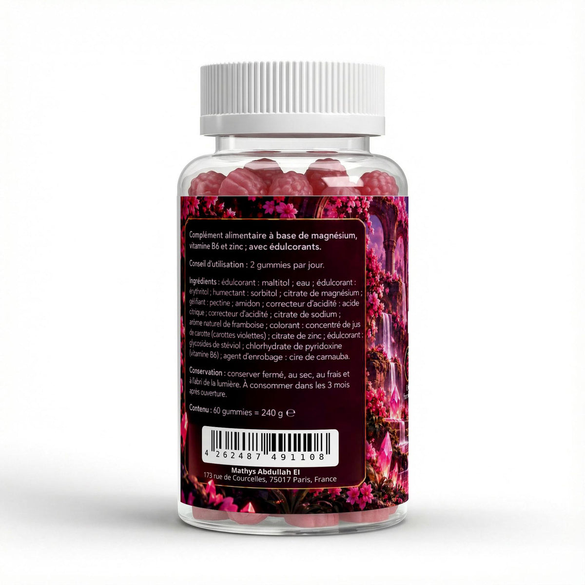 Gummies Magnésium + Zinc + B6  60 gummies