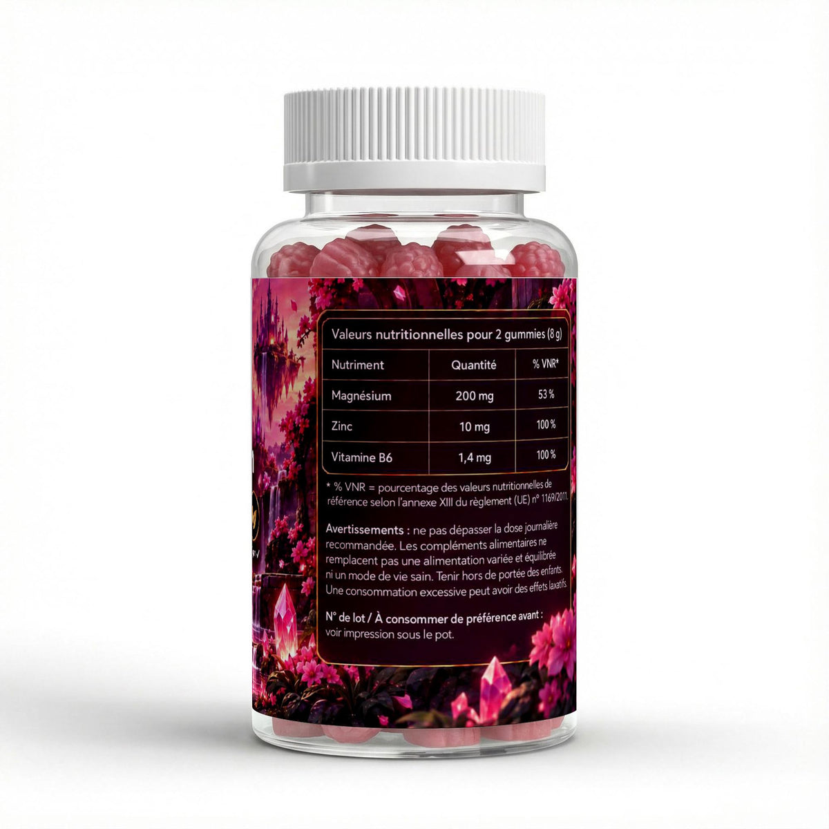 Gummies Magnésium + Zinc + B6  60 gummies